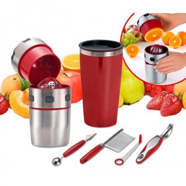 Storcator fructe Pro V Juicer, 4 instrumente, Rosu