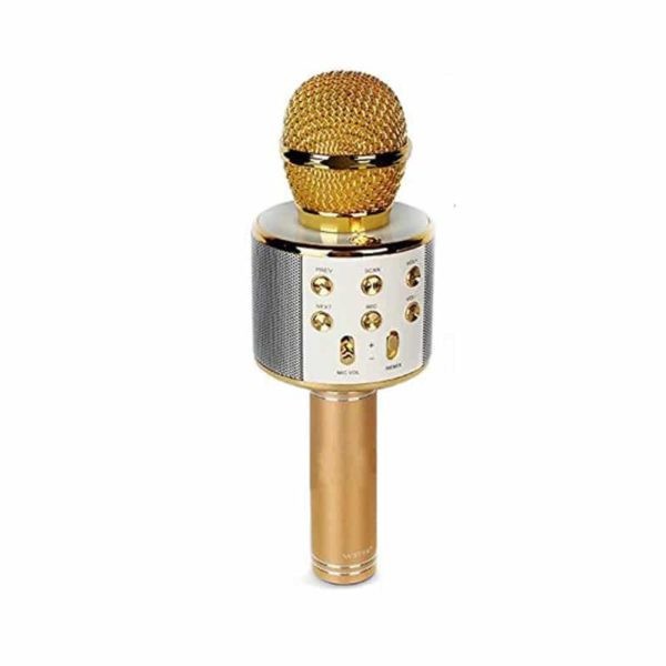 Microfon karaoke cu acumulator WS-858, Bluetooth, USB, FM, AUX