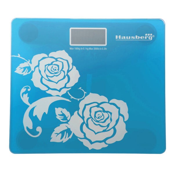 Cantar digital Hausberg HB-6003, Capacitate 150 kg, LCD, Turquoise