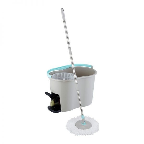 Galeata Grunberg GR418 cu pedala si mop rotativ, 2 rezerve, centrifuga, gri