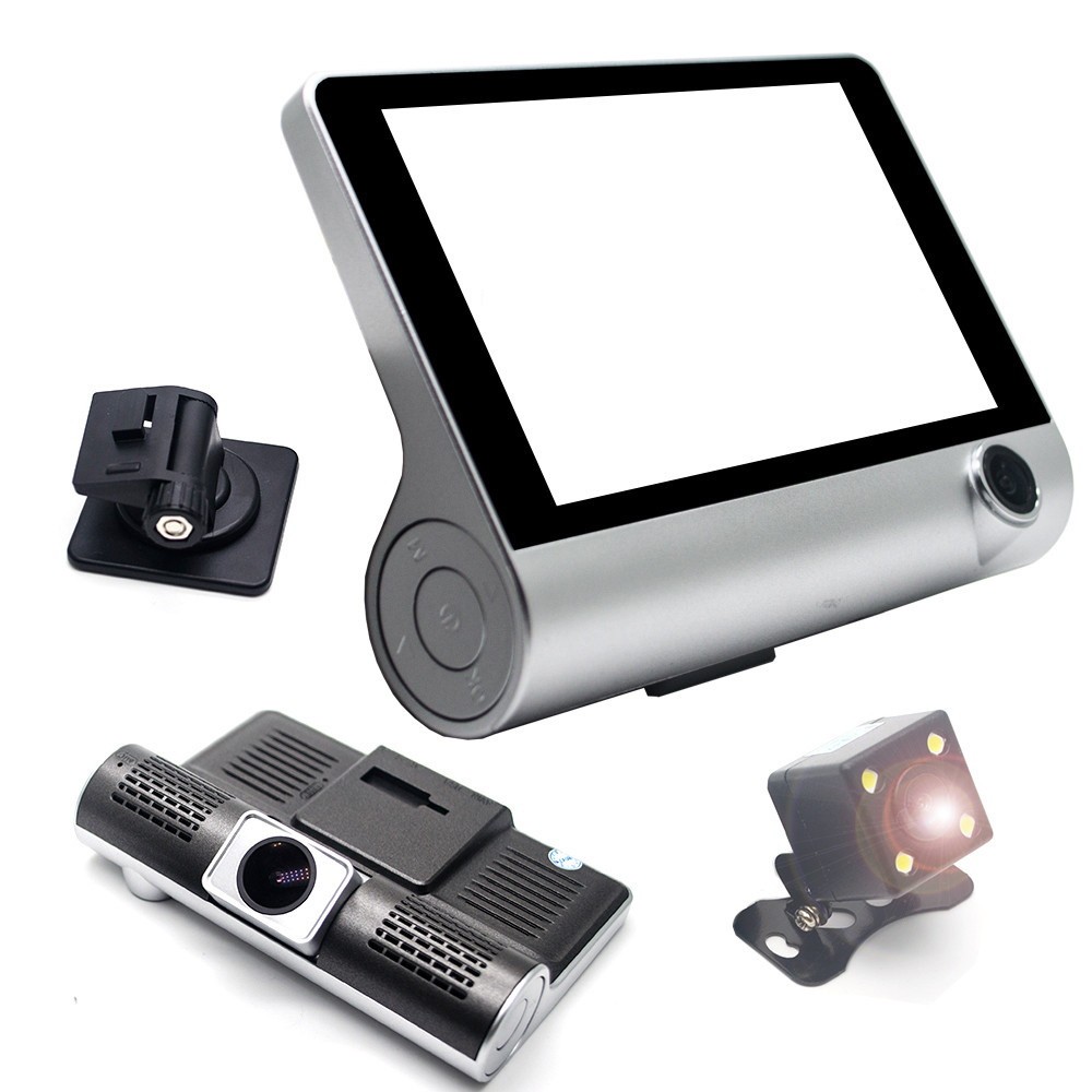 Camera auto 3in1 DVR cu 3 canale (camere), Full HD, unghi 170 grade, baterie 320 mAh