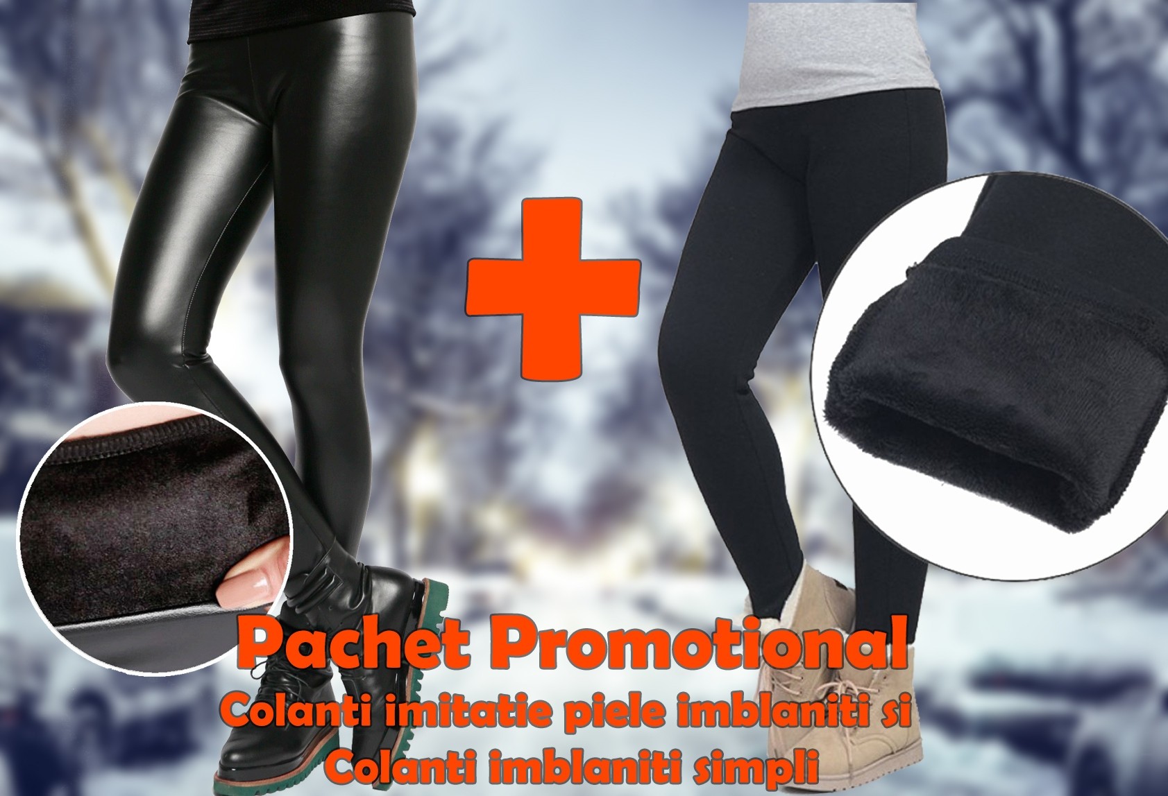Pachet promotional Colanti imitatie piele imblaniti si Colanti imblaniti simpli Batal