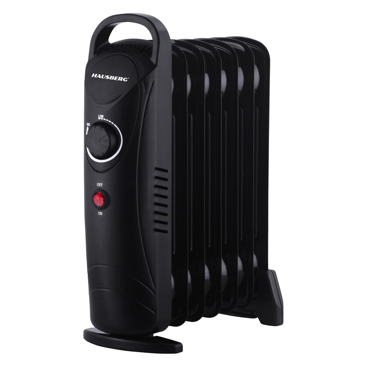 Calorifer electric cu ulei HAUSBERG HB-8940, o singura treapta de incalzire, 800-1000 W, 7 elementi 110 mm x 330 mm, termostat reglabil, maner si rotite pentru o deplasare facila, indicator luminos functionare