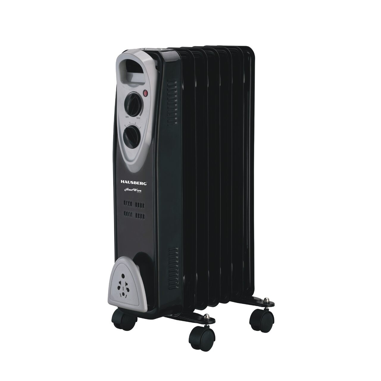 Calorifer electric Hausberg HB-8907, 1500 W, 7 elementi, 3 trepte de putere, Termostat reglabil