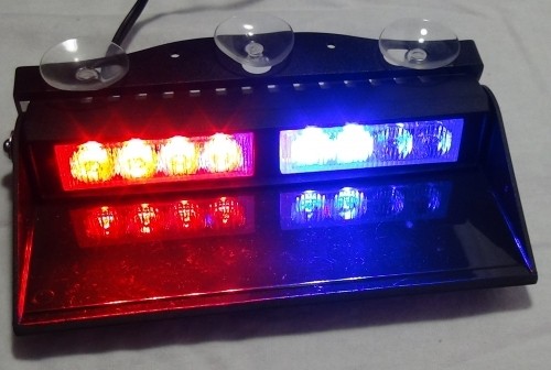 Stroboscop LED auto parbriz COB rosu albastru