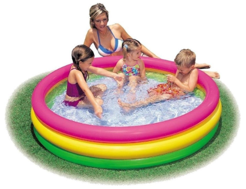Piscina pentru copii cu baza moale, Intex 57412, 173 litri, 114x25cm