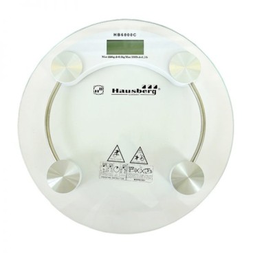 Cantar digital Hausberg HB-6000C, Capacitate 150 kg, LCD, platforma sticla