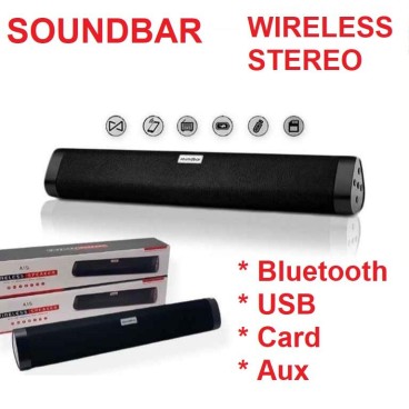 Soundbar Bluetooth Stereo, Incarcare USB, Slot Card, Aux, 2x5W, A15